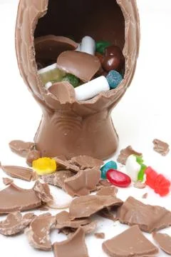 Chocolate egg Stock Photos