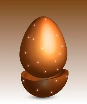 Chocolate egg with stand Stock Illustration