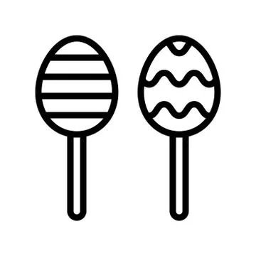 Chocolate egg vector, Easter line icon editable stroke Stock Illustration