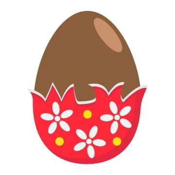 Chocolate egg with wrapper flat icon, easter 스톡 일러스트