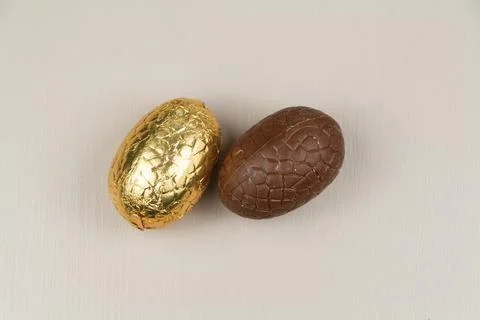 Chocolate eggs for easter Stock Photos