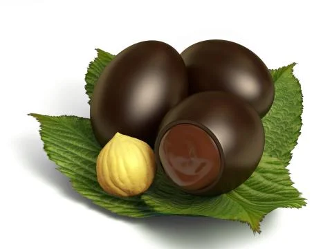 Chocolate eggs Stock Illustration