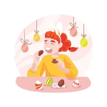 Chocolate eggs isolated cartoon vector illustration. Ilustración de archivo