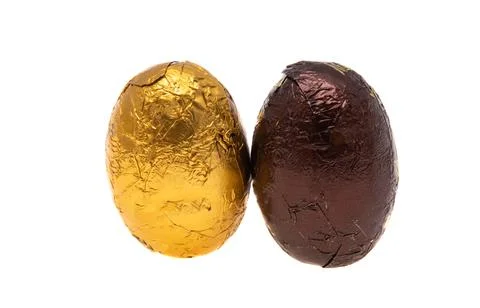 Chocolate eggs isolated Stock Photos