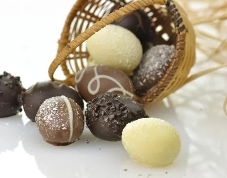 Chocolate eggs Stock Photos