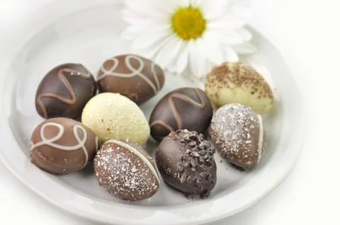 Chocolate eggs Stock Photos