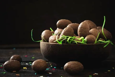 Chocolate eggs Stock Photos