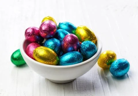 Chocolate eggs Stock Photos