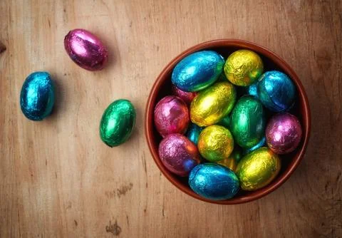 Chocolate eggs Stock Photos