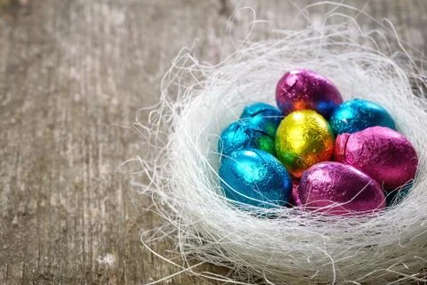 Chocolate eggs Stock Photos