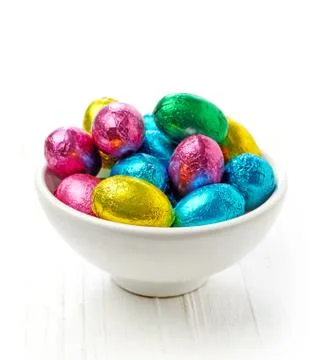 Chocolate eggs Stock Photos