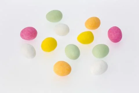 Chocolate eggs randomly placed Stock Photos