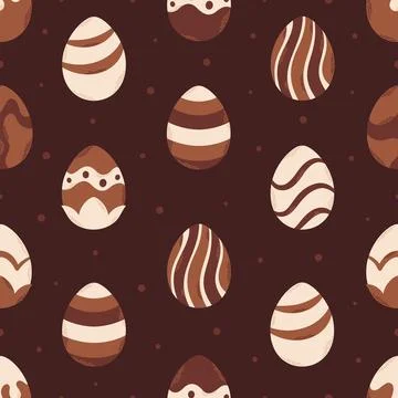 Chocolate eggs seamless pattern. Happy Easter. Easter sweets. Stock Illustration