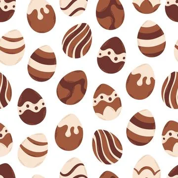 Chocolate eggs seamless pattern. Happy Easter. Easter sweets. Stock Illustration