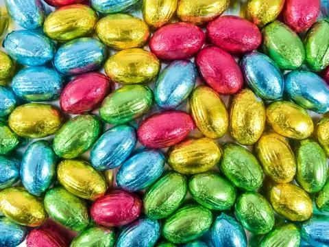 Chocolate eggs. traditional easter sweet. Stock Photos