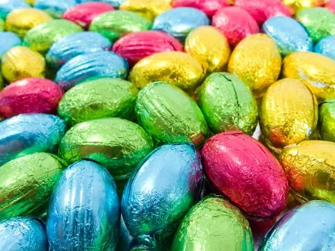 Chocolate eggs. traditional easter sweet. Stock Photos