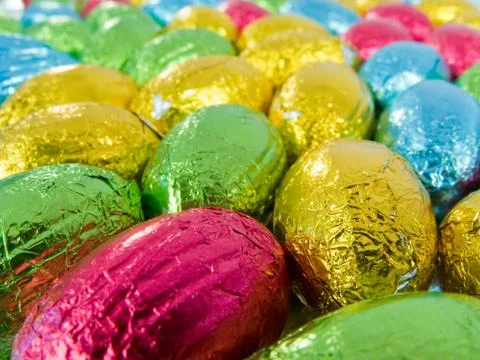 Chocolate eggs. traditional easter sweet. Stock Photos