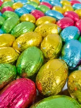 Chocolate eggs. traditional easter sweet. Stock Photos