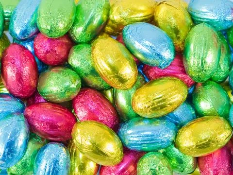 Chocolate eggs. traditional easter sweet. Stock Photos
