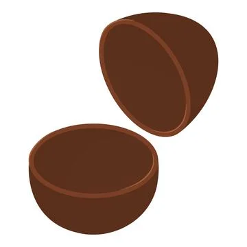 Chocolate eggshell icon, isometric style Stock Illustration