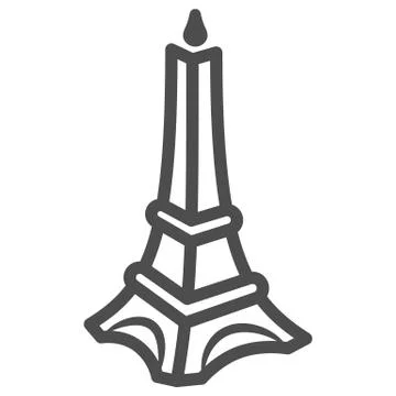 Chocolate Eiffel Tower line icon, Chocolate festival concept, Chocolate monument Illustrazione stock