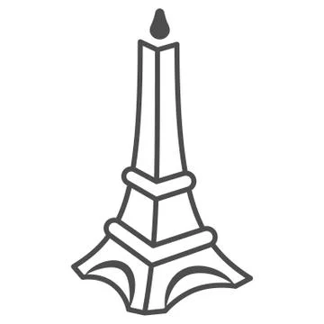 Chocolate Eiffel Tower thin line icon, Chocolate festival concept, Chocolate Illustrazione stock