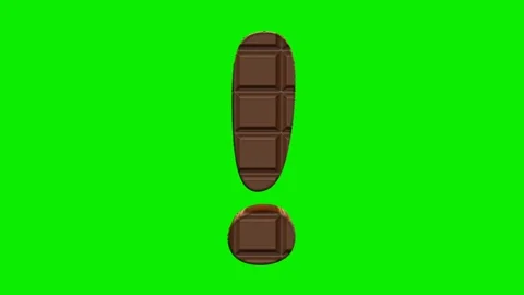 Chocolate exclamation mark punctuation mark animation Vídeo Stock 340276024
