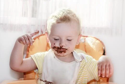Chocolate on face Stock Photos