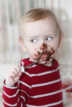 Chocolate on face Stock Photos