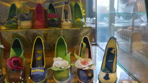 Chocolate Figures on Display Stock Footage 65223850