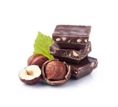 Chocolate with filbert Stock Photos