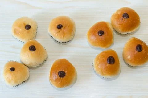 Chocolate filled bread Stock Photos