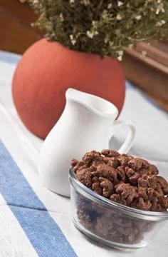 Chocolate flakes on the table Stock Photos