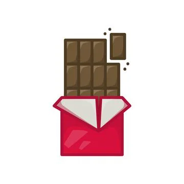 Chocolate flat icon. Pictogram for web. Line stroke. Dessert isolated on whit Stock Illustration