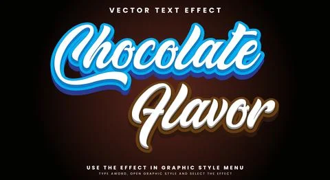 Chocolate Flavor editable text effect Template Stock Illustration