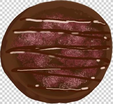 Chocolate flavored donuts, top view Stock Photos