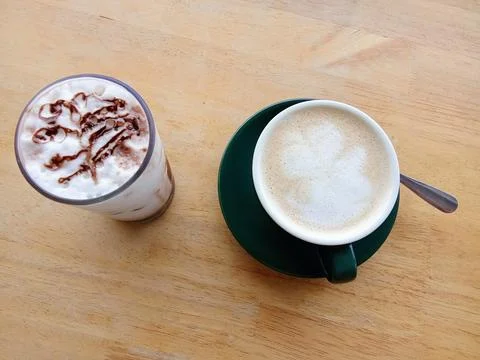 Chocolate float and coffee latte Foto stock
