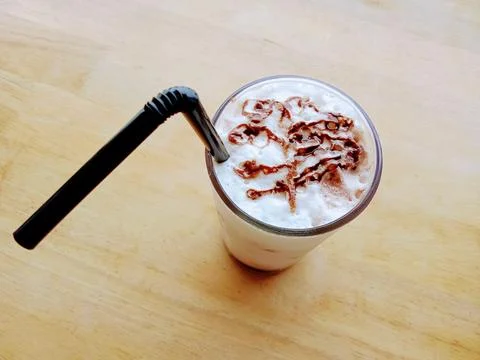 Chocolate float, cafe, table Stock Photos