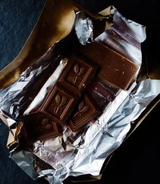 Chocolate in Foil Stock Photos