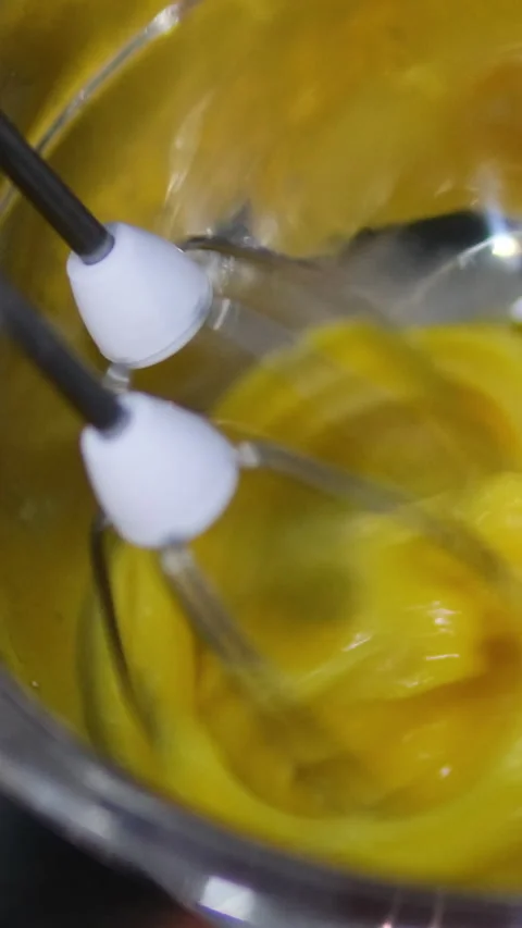 Chocolate fondant making process. Step by step mixing ingredients close up Stock Footage 280107014