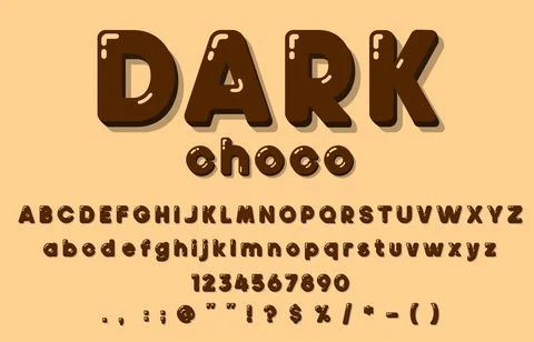 Chocolate font type, choco candy cocoa alphabet 스톡 일러스트