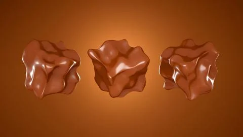 Chocolate form on a brown background. 3d illustration, 3d rendering. Stock Illustration