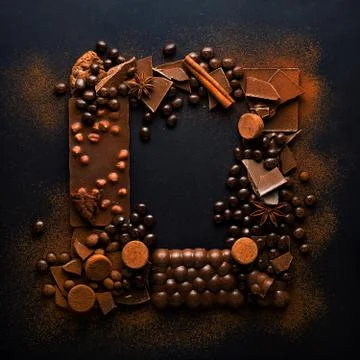 Chocolate frame. Stock Photos