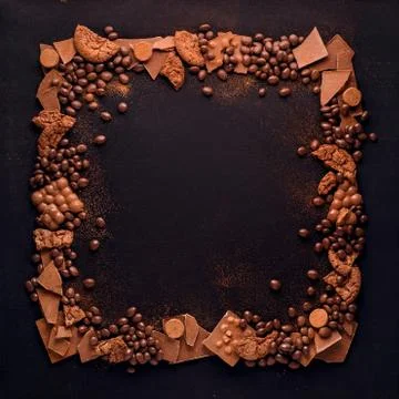 Chocolate frame. Stock Photos