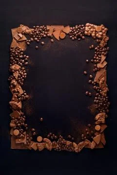 Chocolate frame. Stock Photos