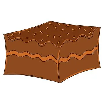 Chocolate fudge square. Vector Stock Illustration