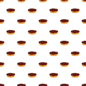 Chocolate glazed donut seamless pattern background for sweets Stock Illustration