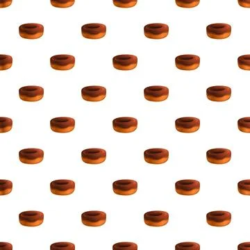 Chocolate glazed donuts creating sweet seamless pattern background Stock Illustration