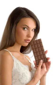 Chocolate in hand Foto stock