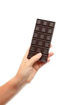Chocolate in hand Stock Photos